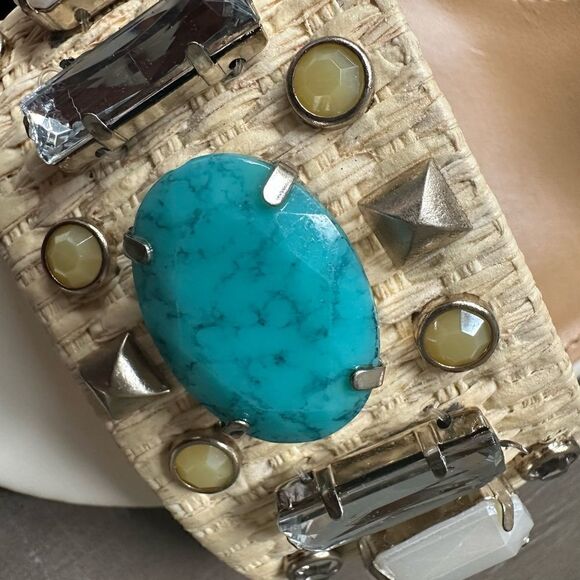 Enzo Angiolini Gavenia, leather and jewel sandals with block heels. - Picture 8 of 8